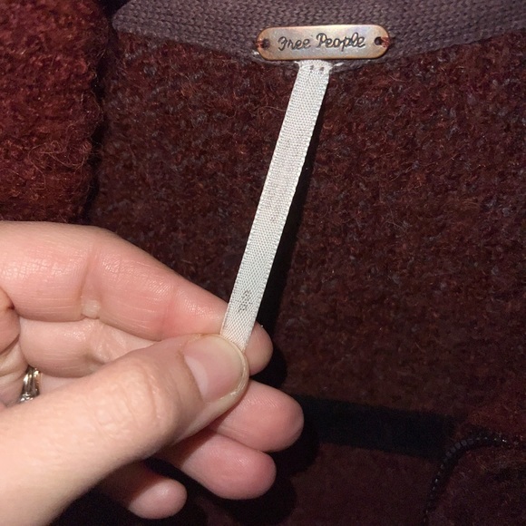 Free People Boho Oversized Pullover in Textured Red Knit - Picture 2 of 6